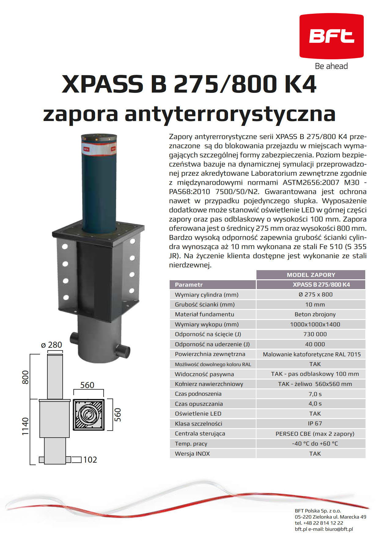 Karta katalogowa XPASS B 275 800 K4