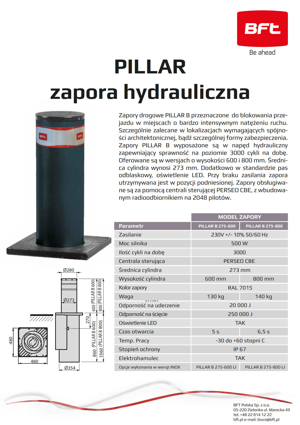 PILLAR B karta katalogowa